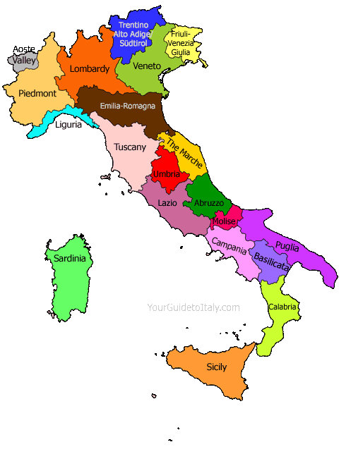 italy and regions