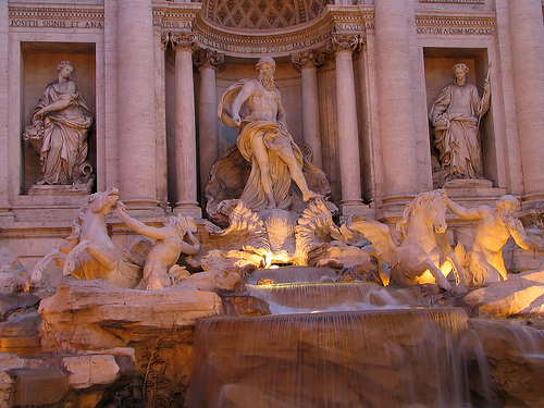 Trevi fountain in Rome, Italy