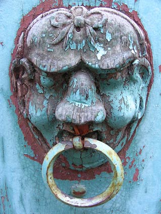 Door Knobs on Door Knocker In The Medieval Part Of Monteprandone  Marche  Photo By