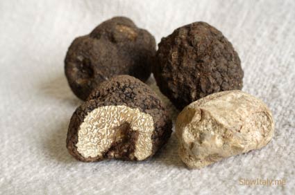 white and black Italian truffles