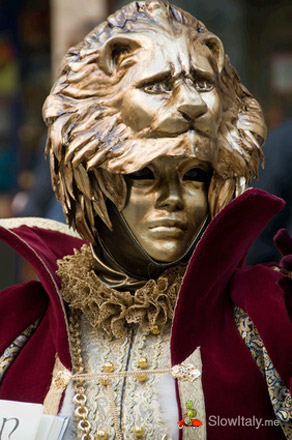 Jumbo Masks: Gold Paper Mache Tragedy Venetian