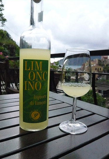 Limoncino (lemon liquor) of the Cinque Terre. Photo Slow Italy.